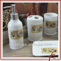 Ceramic bathroom set with flower decal